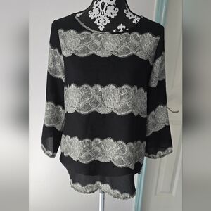 🩷🩷Cato blouse black white size M r